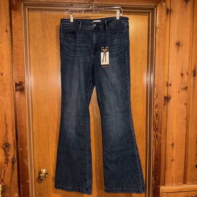 Sofia Jeans Womens Melissa Flare High Rise Blue Denim Bell Bottom Pants Size 14