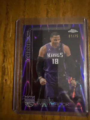 2025-2026 Topps Chrome Update Russell Westbrook Purple Raywave 1/75