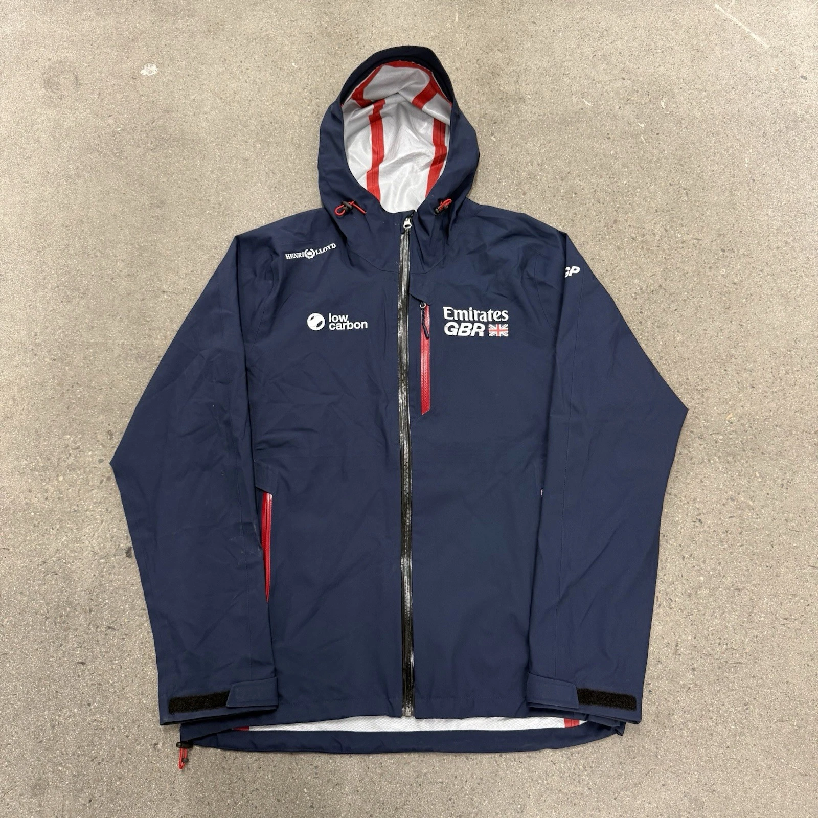 Henri Lloyd GBR Emirates Sailing Yachting Waterproof Hooded Jacket Size XL