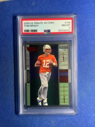 2000 ULTIMATE VICTORY #146 TOM BRADY ROOKIE RC RED /2000 PSA 8