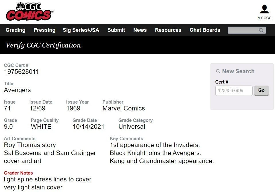 Avengers 71 CGC 9.0 White Pages 1969 Marvel Comics 1st App INVADERS Nice as 9.4 - Image 4 of 4
