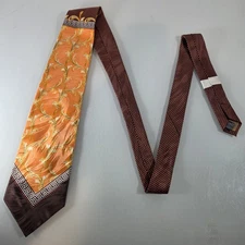 Steven Land Dotted Wheat Design Silk Neck Tie