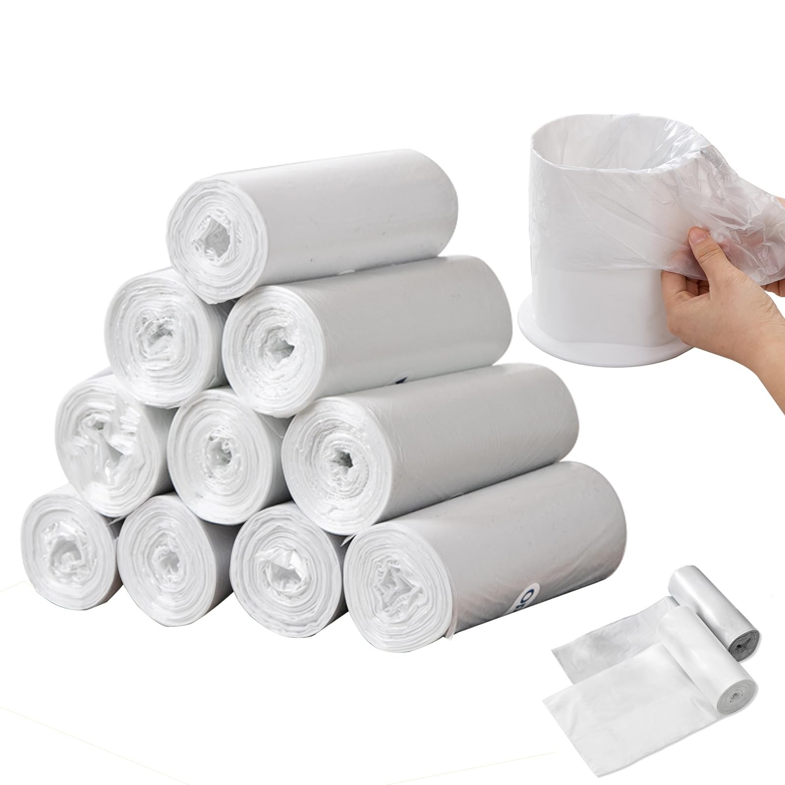 Sac poubelle 3L haute densité 30 * 35 cm, lot de 300 unités pour corbeille design