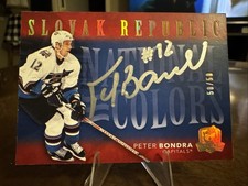 2021-22 The Cup National Colors Slovak Colors Auto- Peter Bondra 50/50 Book End