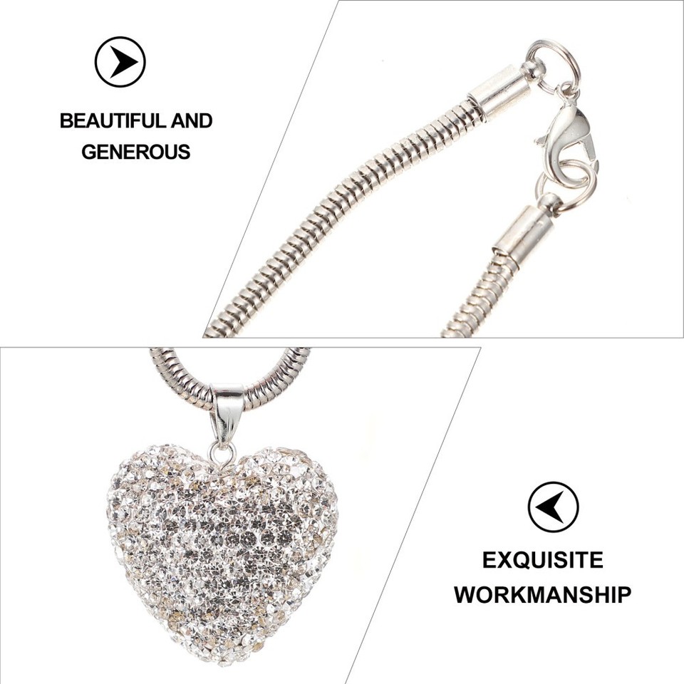 Car Interior Hanging Pendant Heart Decor Silver Alloy Durable Design ...