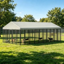 Oversized Large Dog Kennel Outdoor Dog Playpen House Fence Pet Crate Roof Cover