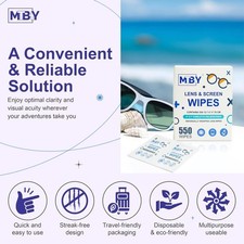 Lens  Screen Cleaning Wipes 550 Total  Pre-Moistened Individually Wrapped