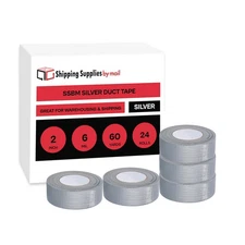 Silver Duct Tape 2"x 60 Yards 6 Mil Multi Purpose Economy Grade Tape 24 Rolls