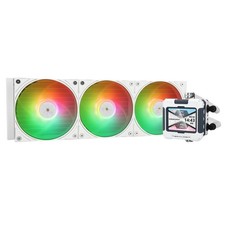 360 White ARGB AIO CPU Liquid Cooler with IPS LCD Screen, 320x240