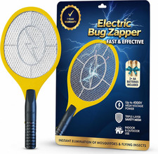 Bug Zapper Racket, Electric Fly Swatter for Mosquitoes, Flies, and Flying Ins...