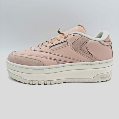 Reebok Club C Extra Platform Women's Sneakers Size 8.5 Pink Peach