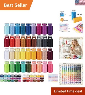 550-Yard Polyester Thread Kit: 72 Pieces in 36 Colors for All Crafting Needs