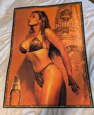 Vintage 1998 Retro Michelob Sexy Bikini Girl Beer Poster 28” X 20”