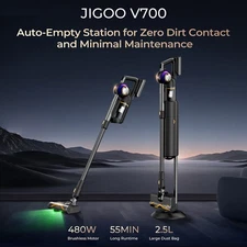 JIGOO V700 Cordless Vacuum Cleaner 33KPa Automatic Dust Emptying Vacuum Cleaners