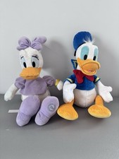 Lot of 2 Disney Store Donald Daisy Duck Plush Stuffed Animals Toys