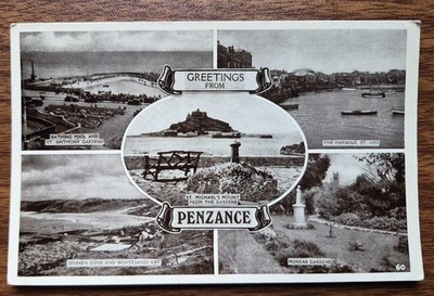 Grüße aus Penzance Postkarte St. Michael's Mount, St. Ives, Sennen, Morrab