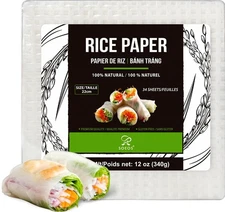 Rice Paper, White Rice Paper Wrappers, 1 Pack, 34 Sheets-Fresh Spring Roll Wr...