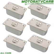 ALL-CARB 6Pcs 6 Inch Deep 1/3 Size Steam Table Pans Standard Kitchen Utensils