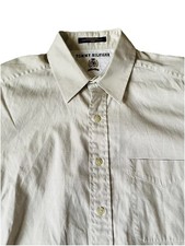 Tommy Hilfiger Men's Size Large Beige Button Up Long Sleeve Tailored Dress Shirt