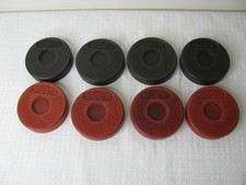 VINTAGE LOT OF 8 SPORTCRAFT SHUFFLEBOARD DISC PUCKS 4 RED 4 BLACK