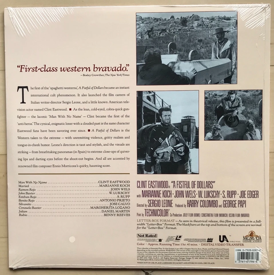 A FISTFUL OF DOLLARS Laserdisc LD BRAND NEW SEALED WIDESCREEN Clint Eastwood - Image 2 of 2