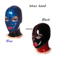 Latex Gummi Haube Maske mit Besatz Gay Fetisch BDSM Club Party Cosplay-