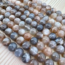 Echter Silber Pfirsich Mondstein 6mm Perlen 38cm Strang Gebohrt lose perlen