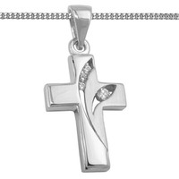 Kinder Zirkonia Kreuz AnhäNger Zur Taufe Erst- Kommunion Mit Kette Silber 925