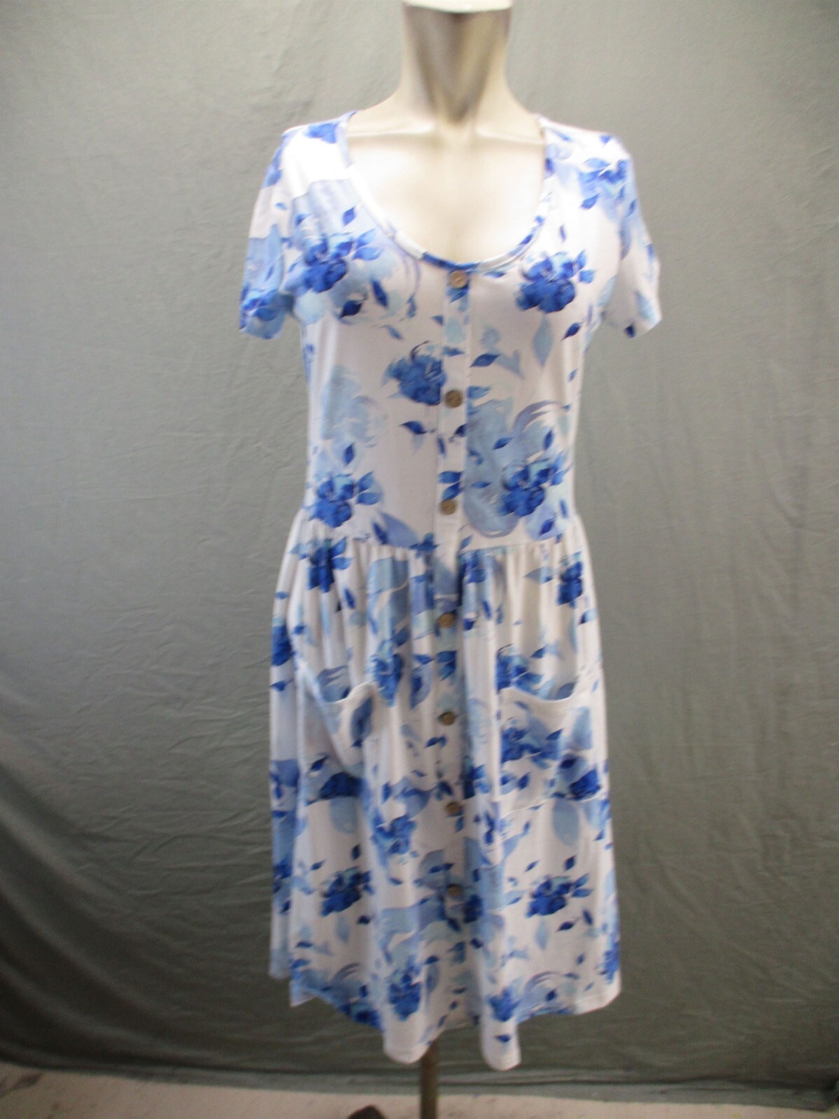 OUGES Size M Womens Multicolor Floral Short Sleev… - image 1