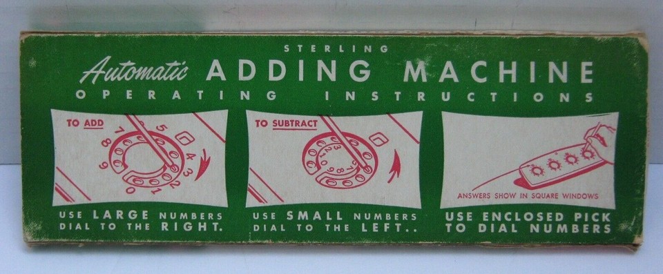 Sterling #565 Automatic Adding Machine: Large, Small, Dial Numbers ...