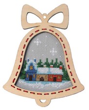 Orchidea Complete counted cross stitch kit with plywood frame Bell - Houses 6649