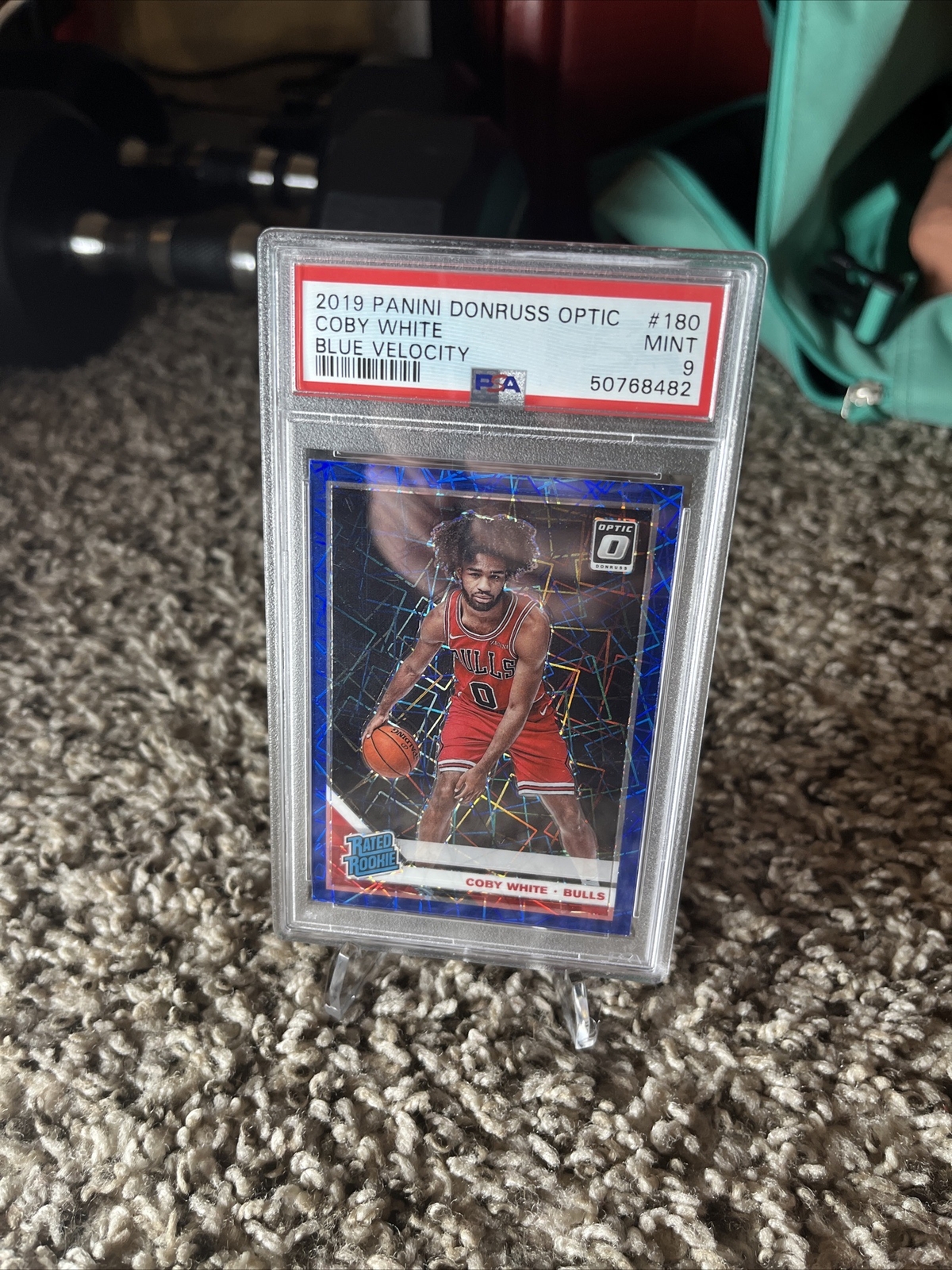 PSA 9 2019 Panini Donruss Optic Coby White Rookie RC Blue Velocity #180