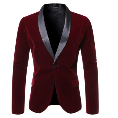 giacca smoking uomo elegante rosso nero velluto colorata slim moda uomo  1089 | eBay