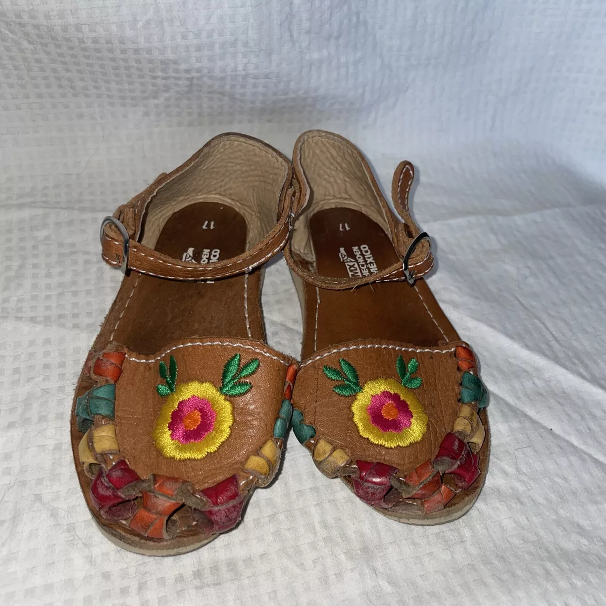 Toddler Girl Mexican Strap Sandals Huaraches Size 1.5 2 US Colorful Sunflower 17