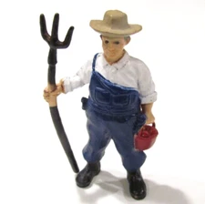 Safari Ltd Farmer Action Figure Overalls Pitchfork Hat