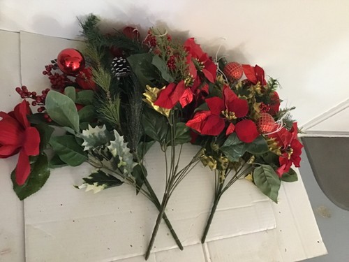 Set (14) Roter Weihnachtsstern Glitzer Picks Büsche Jetzt kaufen Angebot machen! - Bild 6 von 6