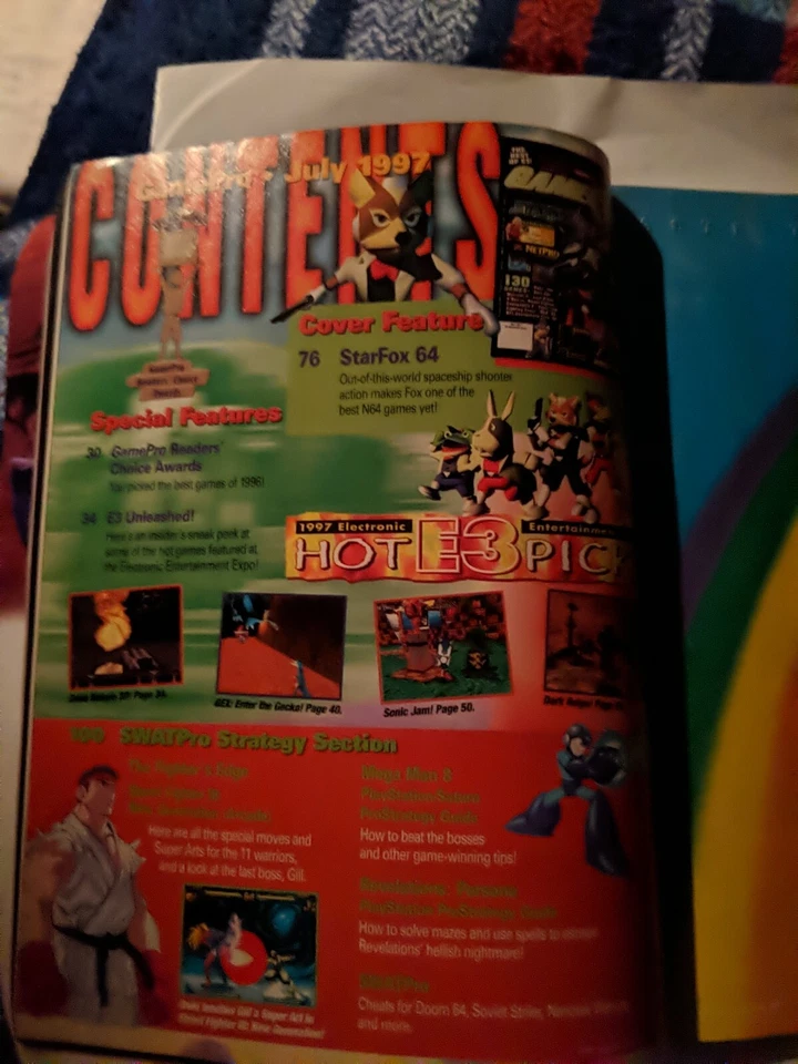 GamePro Magazine Issue 106 July 1997 Star Fox 64 Street Fighter III Mega man 8 Foto 4 de 4