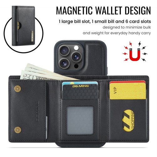 Funda tipo billetera de cuero magnética con ranura para tarjeta para iPhone 16 15 Pro Max 14 13 12 - Imagen 16 de 96