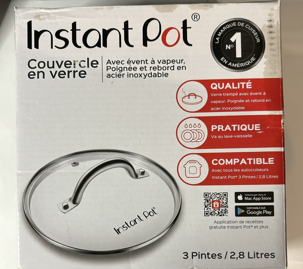 Instant Pot Glass Lid Quart Insta Pot Replacement New