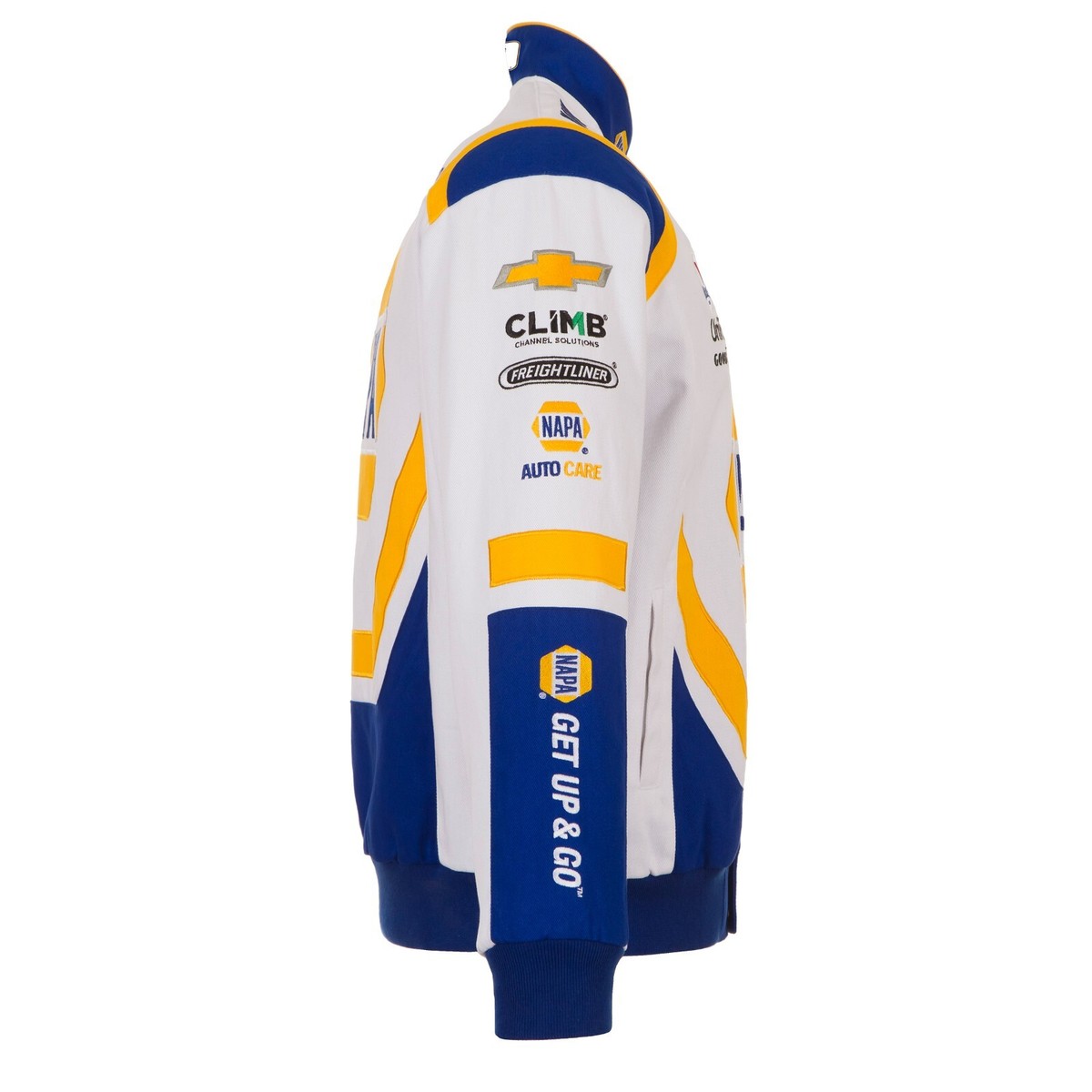 Chase Elliott JH Design White Royal NAPA Cotton Twill Full-Snap