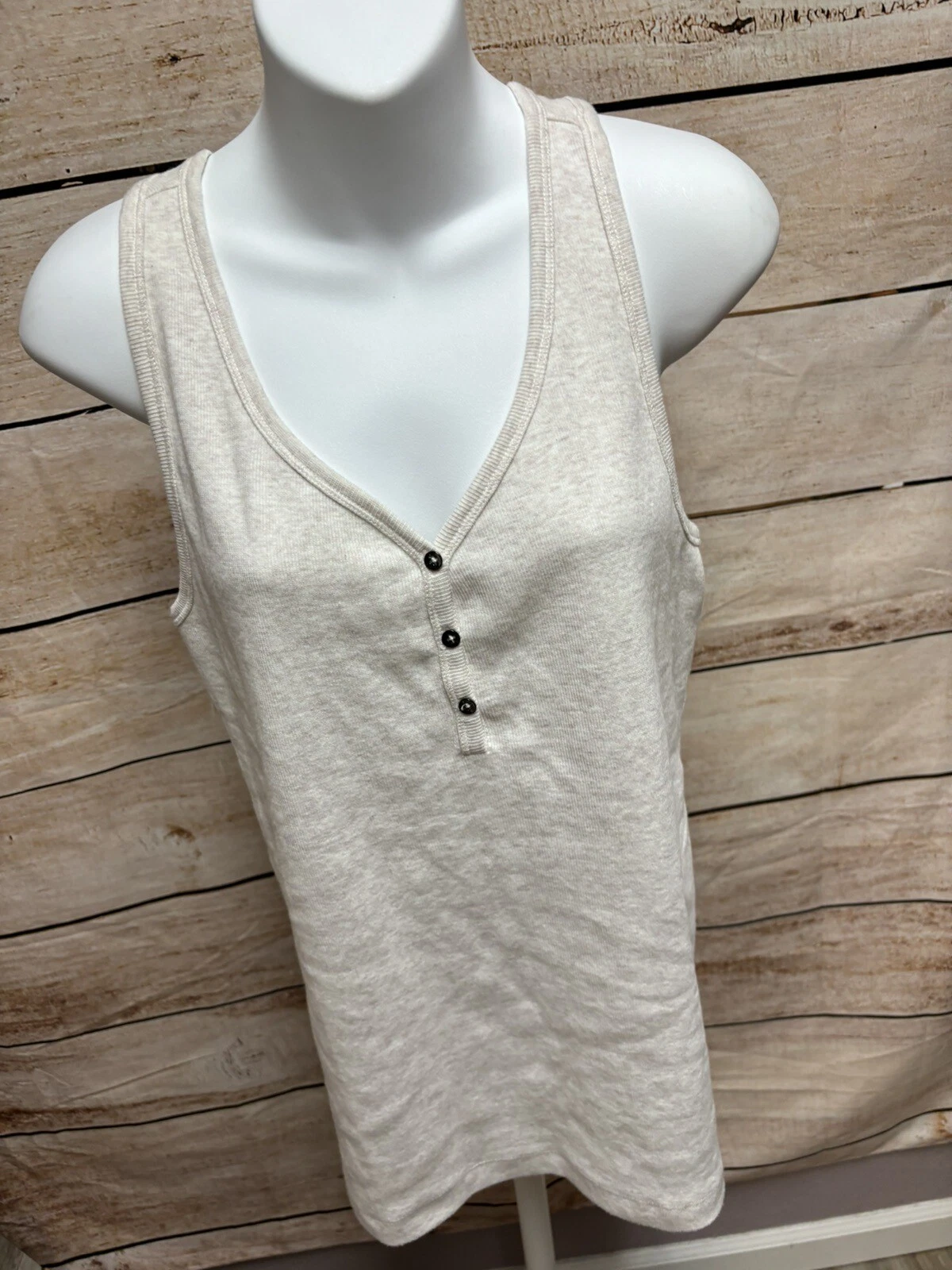 lole sleeveless henley v-neck tank-top