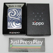 Vintage 2006 Zippo Lighter Cobalt Curl NOS/Unused