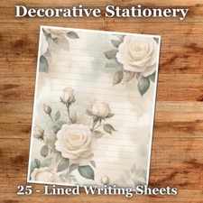 25 Sheets Letter Writing Paper  Antique Florals Stationery - 039