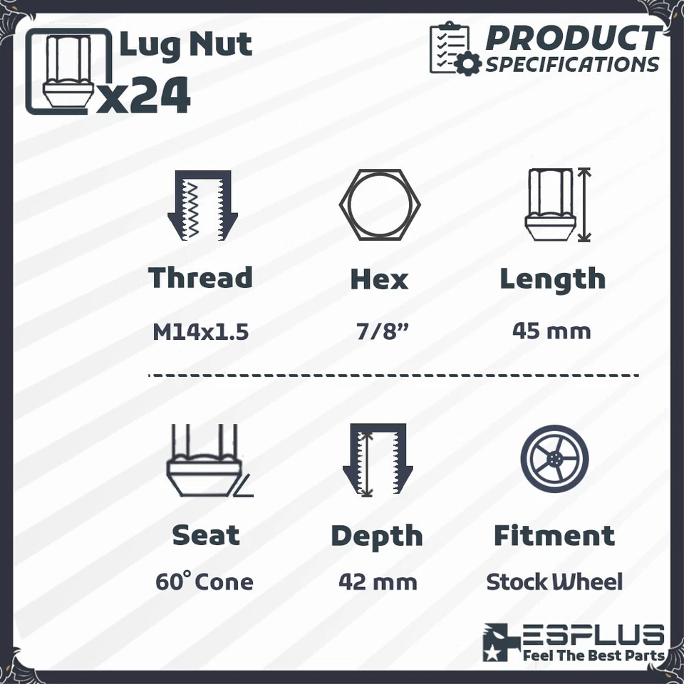 24x Tuercas cromadas Chevy OEM M14x1.5 Silverado Tahoe Suburban Colorado Foto 2 de 4