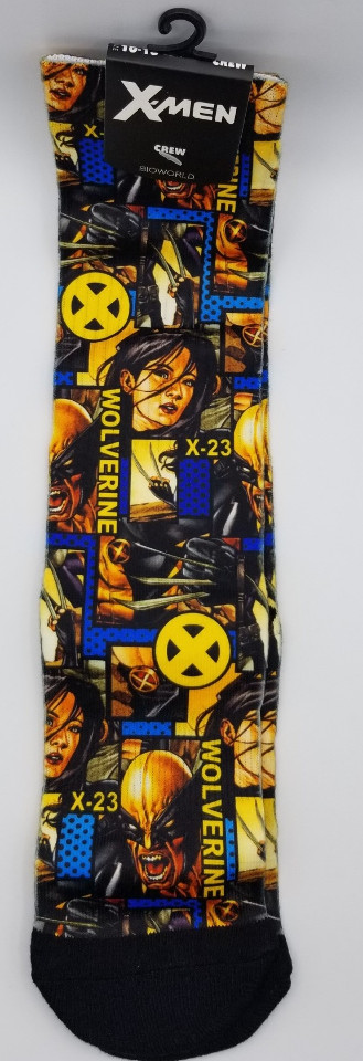 BIOWORLD CREW SOCKS 10-13 MARVEL COMIC X-MEN WOLVERINE X-23 1 PAIR
