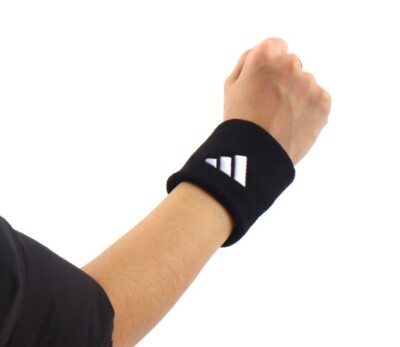adidas Tennis Wristbands Sports Badminton Squash Sweatband Black 2