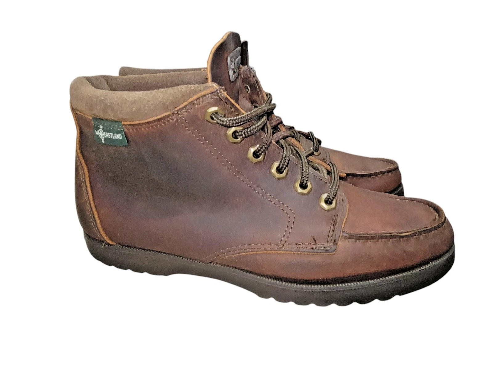 Eastland Seneca Camp Moc Women's 8.5 W Leather Chukka Ankle Bomber Brown Boots