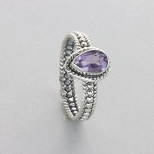 Faceted Teardrop Purple AMETHYST Ring Multiple Sizes 925 STERLING SILVER 41e