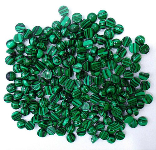 15Pcs 6mm Green Malachite Round Cab Cabochon QQ143 - Picture 2 of 2