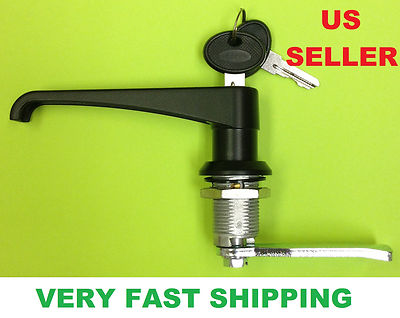 LOT OF 8 L HANDLE LATCH/LOCK BLACK COATED FOR CABINET # 064.111.20.1.2.01.70